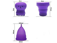 Набор Менструальная чаша стакан для дезинфекции щетка для очистки лица