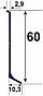 Алюмінієвий плінтус BEST DEAL 3/60 Срібло матове, висота 60 мм, довжина 2,5 м, фото 3