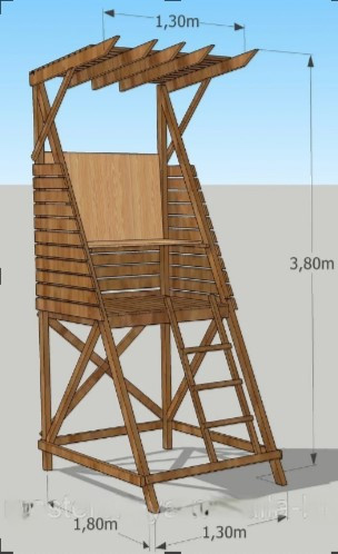 Вежа рятувальника дерев'яна модель Малібу