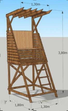 Вежа рятувальника дерев'яна модель Малібу, фото 2