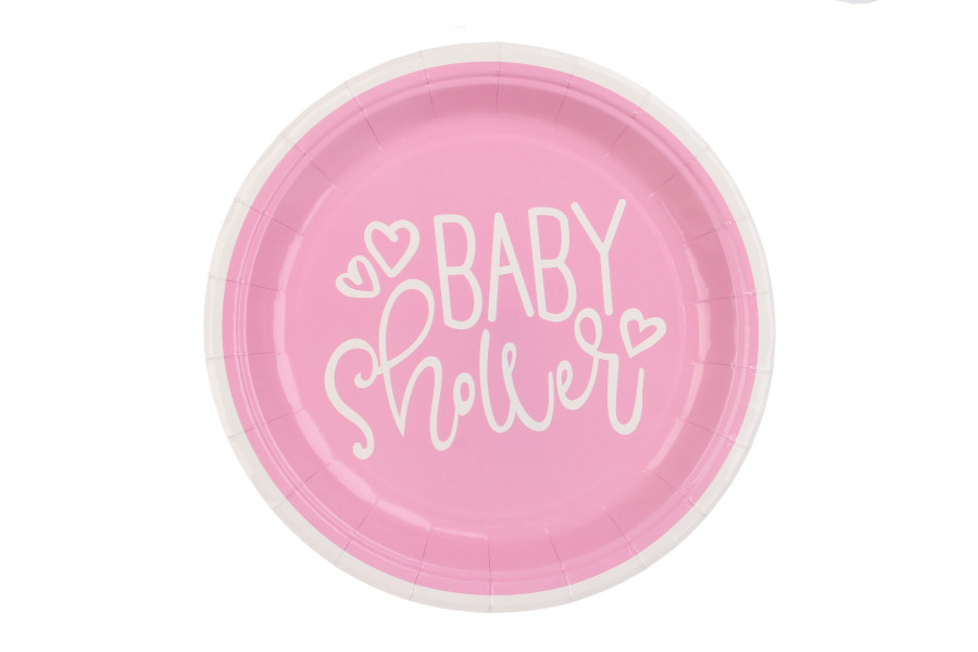 Тарілки 8 шт./пач. (18 см.) у стилі "Baby Girl" baby shower і Гендер Паті дівчинка
