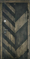Вхідна вулична двері "Портала" серія Тріо ФАНЕРА ― модель F-1 (Три контури)