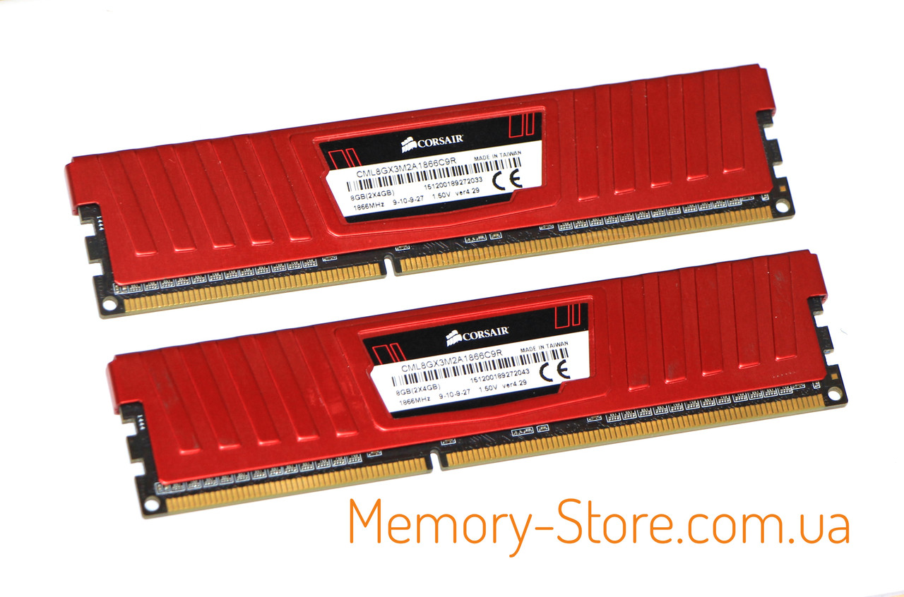 Комплект оперативної пам'яті для ПК 8GB (2x4GB) Corsair DDR3 1866MHz, Intel і AMD