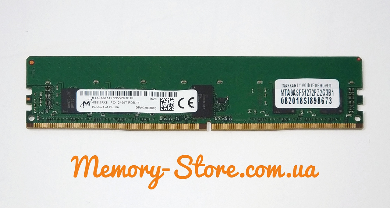 Оперативна пам'ять ПК DDR4 4GB PC4-19400 (2400MHz) DIMM CL17, REG, ECC, Micron