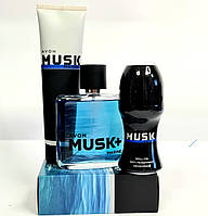 Набор для мужчин Avon Musk Marine 3 в 1 с бальзамом после бритья