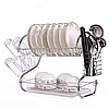 Стійка для зберігання посуду Kitchen Storage Rack / Сушка для посуду / Настільна сушарка з піддоном, фото 7