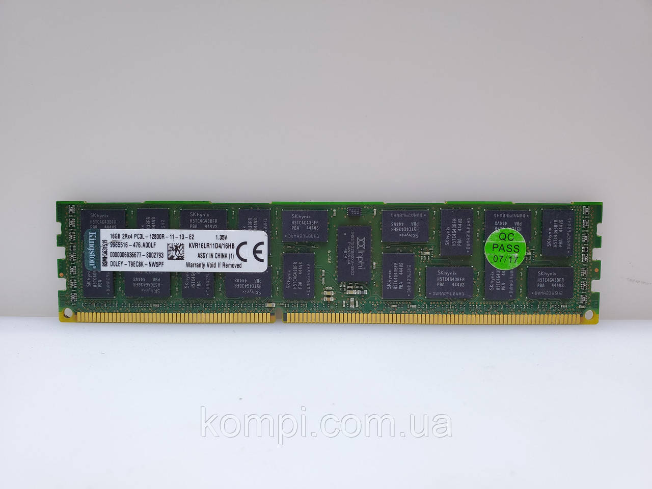 Оперативная память серверна 16Gb DDR3 1600Mhz PC3L-12800R ECC REG
