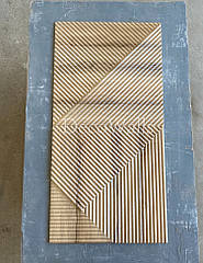 Гіпсові 3D-панеї Hatch з ламінованим покриттям під дерево ясен месина DecoWallsTM