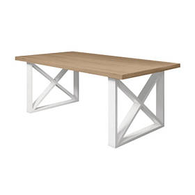 Журнальний стіл Люксор Міні метал білий оксамит, стільниця ДСП Вествуд 1100*600*450 мм (Метал-Дизайн ТМ)