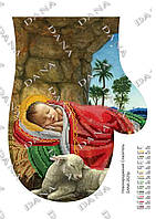 Заготовка для вишивки новорічної рукавички 3525Р Новонароджений спаситель