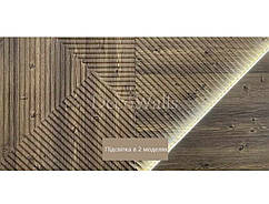 Гіпсові LED-панелі Hatch з ламінованим покриттям під дерево DecoWallsTM