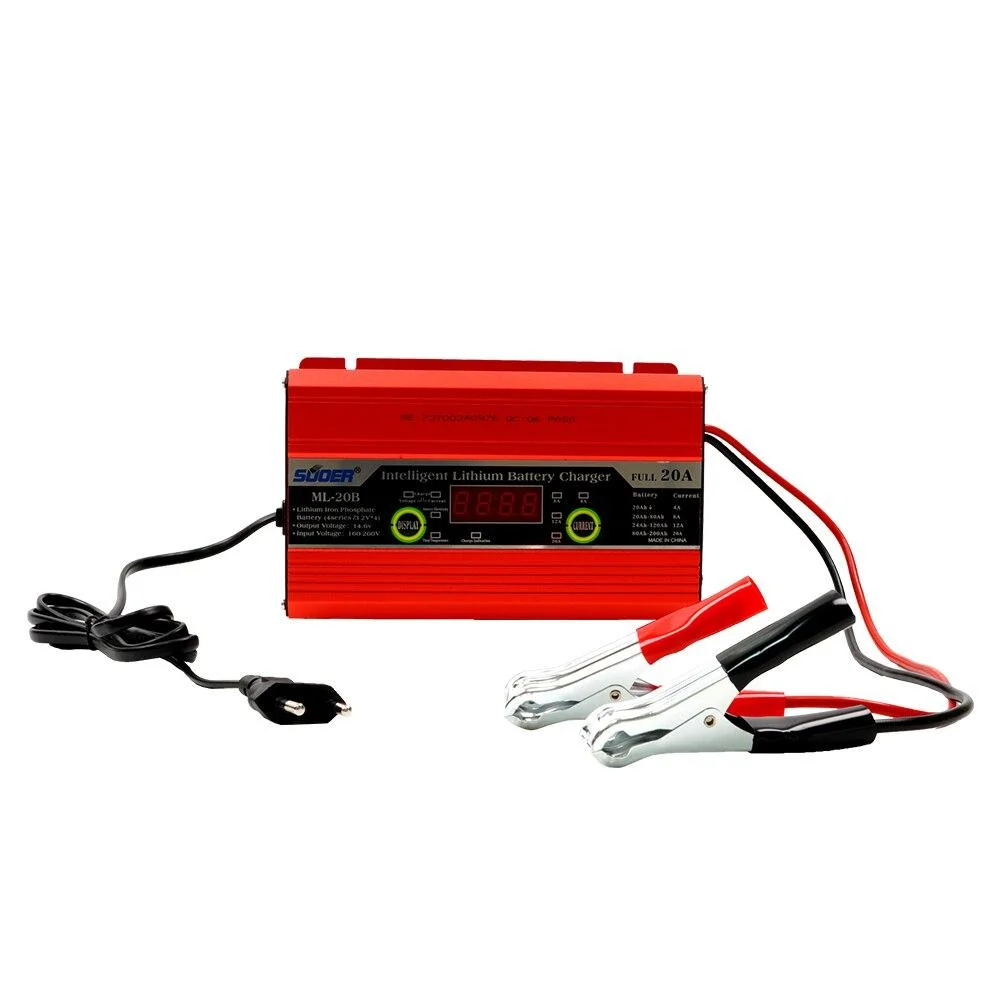 Зарядний пристрій для акумуляторів Lifepo4, AGM, SLA 12V (14,6 V) 4-20 А Suoer ML-20B