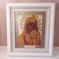 Ікона Божої Матері Табинська, лик 15х18 см, у білому дерев'яному кіоті