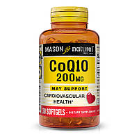 Коензим Q10 200 мг, Co Q10, Mason Natural, 30 гелевих капсул