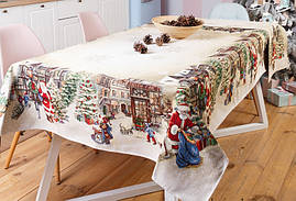 Скатертина гобеленова з люрексом Новорічна 140 х 140 см 732-062