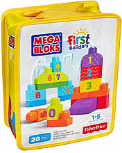 Mega Bloks Конструктор компанії Мега блокс Вчимося рахувати з цифрами 1-2-3 в сумочці