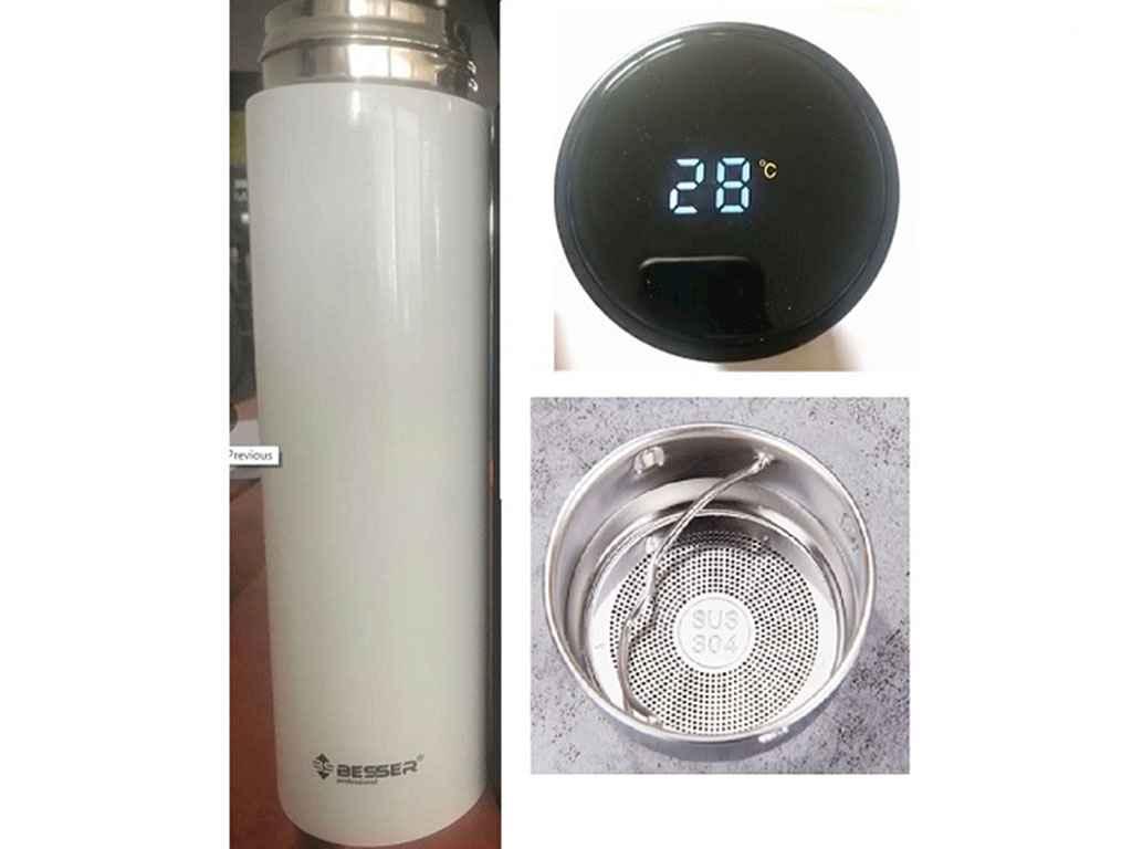 Термос Besser White с индикатором температуры 450 мл (MT-3566W)