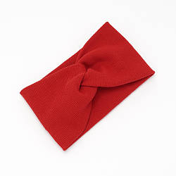 Пов'язка-чалма з трикотажної тканини червоного кольору