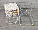 Набір скляного посуду 3 предмета (Каструля, деко, салатник) "Stenson" MS-0141 Термоскло, фото 3