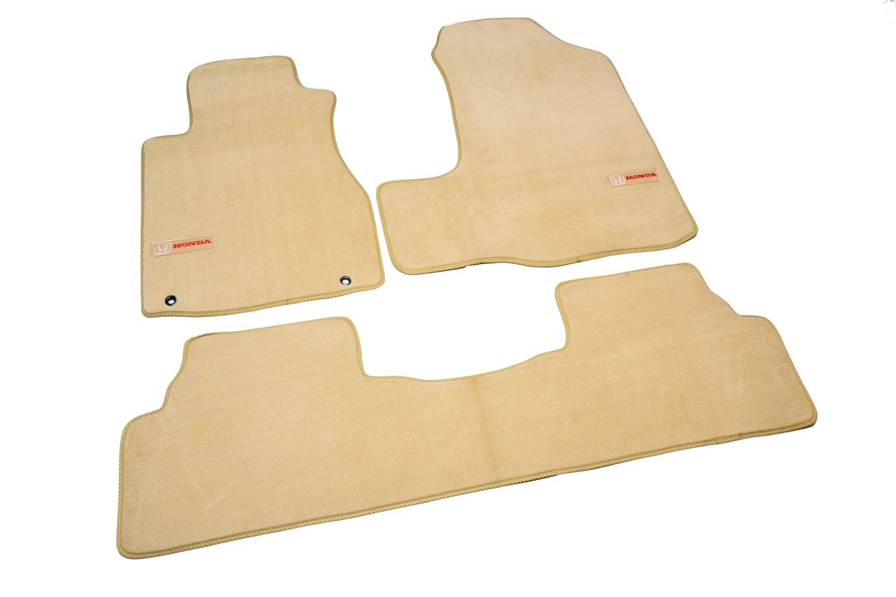 Ворсові килимки Honda CR-V (2006-2012) Бежеві Premium 3 шт AVTM BGLX1206