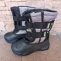 Чоботи піна чорно-сірі зі знімним валянком