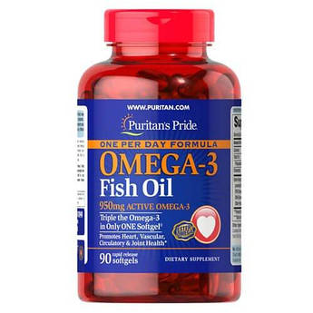 Puritan's Pride One Per Day Omega-3 Fish Oil 1360 mg 90 капсул