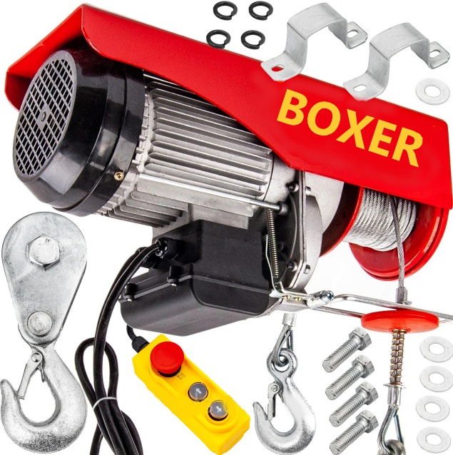 Тельфер лебідка електрична Boxer BX564 500/1000КГ 3кВт таль, фото 1