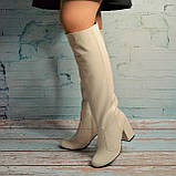 Шкіряні чоботи на широкому підборі, фото 7