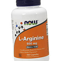 Аминокислота L-аргинин NOW Arginine 500 мг 100 капсул