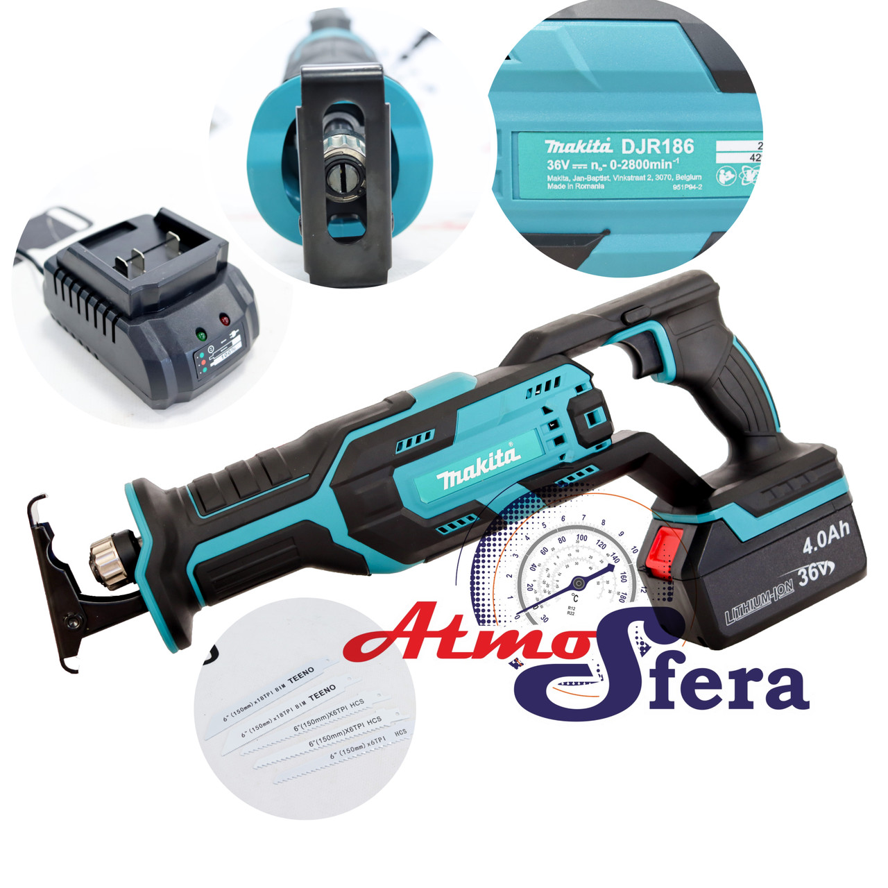 Акумуляторна шабельна пила,ножівка Makita DJR 186 36V 4Ah КЕЙС