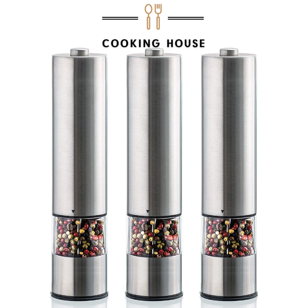 Набір електричний млинок Cooking House для спецій, перцю та солі 3шт