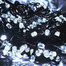 Світлодіодна гірлянда Крістал 400 LED, 20 м, 8 режимів, чорний дріт, холодний білий колір