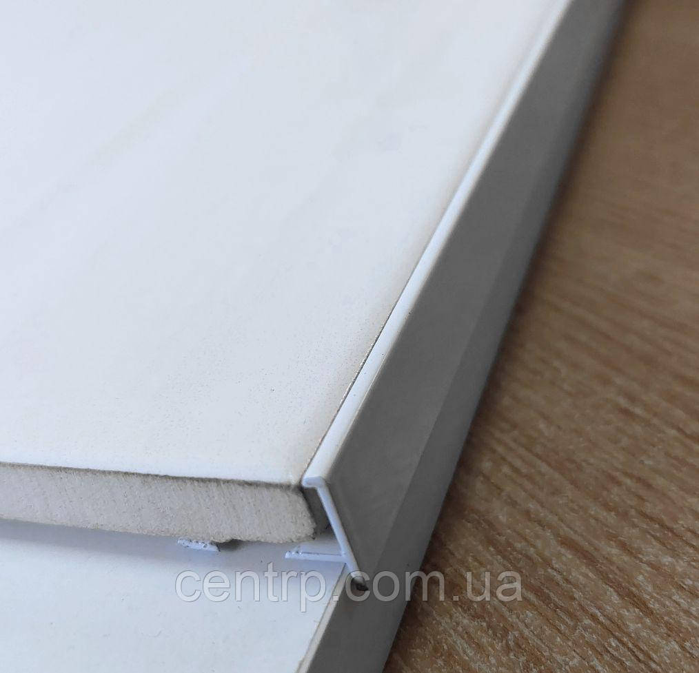 Алюминиевый Г-образный белый профиль для плитки до 8 мм ХАП10 Белоснежный L-2.7 м - фото 2 - id-p1489165568