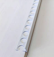 Алюминиевый Г-образный белый профиль для плитки до 8 мм ХАП10 Белоснежный L-2.7 м