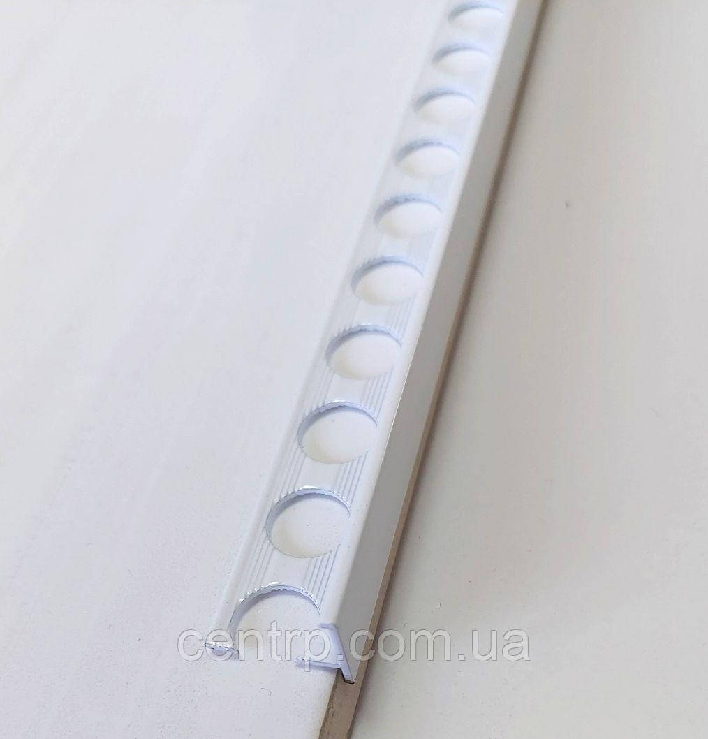 Алюминиевый Г-образный белый профиль для плитки до 8 мм ХАП10 Белоснежный L-2.7 м - фото 1 - id-p1489165568