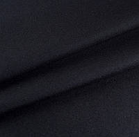 Ткань рубашечная чорная "Оникс", ткань черная равномерка, структура домотканого полотна, ширина 150см