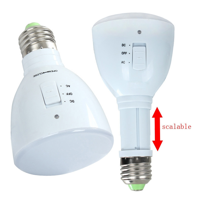 Акумуляторна світлодіодна LED-лампа 4 Вт Е27 220 Вт 24 діоди SMD3014 біла