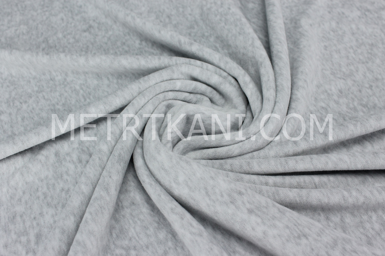 Велюр бавовняний меланж, світло-сірий ширина 180 см ОПТ-003, фото 1