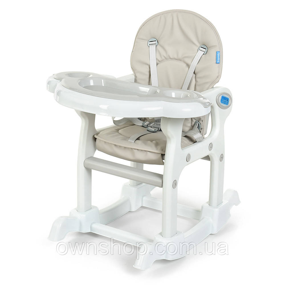 Дитячий стільчик-трансформер/качалка 2 в 1 для годування M 1563-11, сірий, фото 1