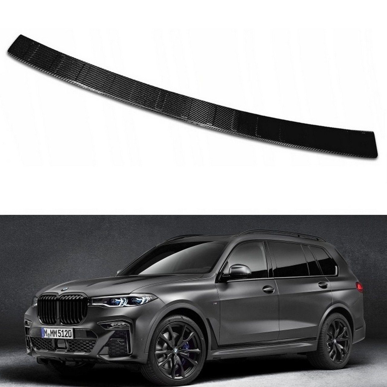Захисна накладка на задній бампер для BMW X7M G07 2018+ /чорн.карбон/, фото 1