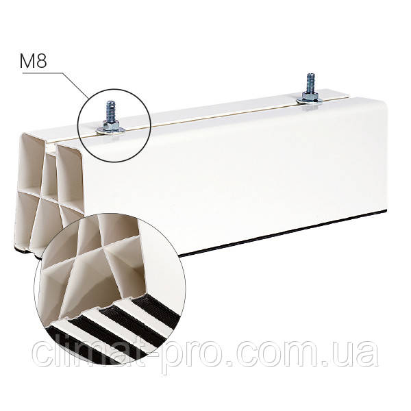 НАПОЛЬНИЙ КРОНШТЕЙН 450x100х100 мм 190 кг/шт (Vecamco, Італія) комплект 2 шт, фото 1