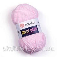 Турецкая пряжа для вязания YarnArt Dolce Baby (дольче беби) велюр 781 бледно- розовый