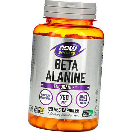 Бета-аланін NOW Beta-Alanine 750 mg 120 капс, фото 1