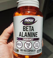 Бета аланин NOW Foods Beta-Alanine 750 mg 120 капсул