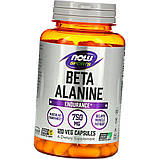 Бета-аланін NOW Foods Beta-Alanine 750 mg 120 капсул, фото 5