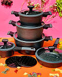 Набір кухонного посуду 12 предметів Edenberg EB-5641 Набір каструль з мармуровим антипригарним покриттям, фото 2