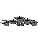Набір кухонного посуду 12 предметів Edenberg EB-5641 Набір каструль з мармуровим антипригарним покриттям, фото 9