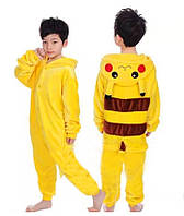 Махровый костюм - пижама - кигуруми детский "Покемон", теплый желтый комбинезон (кигуруми) для детей