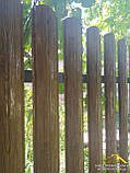 Євроштахетник металевий під дерево колір ВІЛЬХА 3D, штахетник для забору з металу під дерево, фото 7