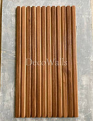 Гіпсові 3D панелі Long Lines з ламінованим покриттям під дерево вишня малага DecoWallsTM